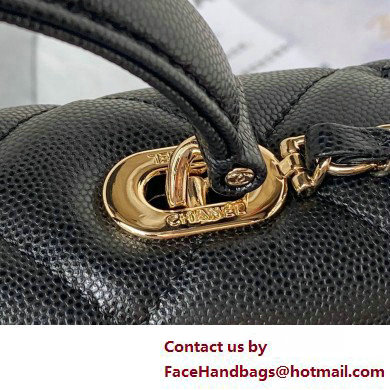 Chanel Grained Calfskin  &  Gold-Tone Metal Flap Bag with Top Handle AS4712 Black 2025